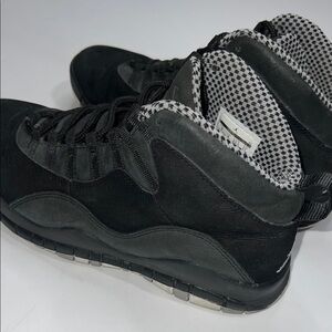 Men's Jordan 10 Stealth 2012 Black and Gray High-Top Sneakers size 9
